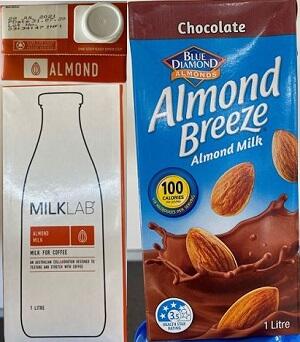 Milk Lab and BD almond milks