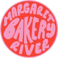 Pink and red logo for Margaret River Bakery